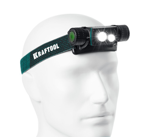 KRAFTOOL KH-7, 1000 лм, 4 режима, 3в1 аккумуляторный налобный/ручной фонарь, 2200мАч (56450) купить  в Сочи