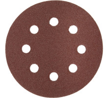 Круг шлифовальный ЗУБР ″Мастер″ универсальный, из абразивной бумаги на велкро основе, 8 отверстий, Р120, 125мм, 5шт