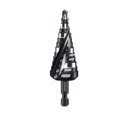 STAYER Pro-Max 6-30мм, 13 ступеней, винтовая спираль, сверло ступенчатое (29661-6-30-13) купить в Сочи STAYER Pro-Max 6-30мм, 13 ступеней, винтовая спираль, сверло ступенчатое (29661-6-30-13) купить в Сочи