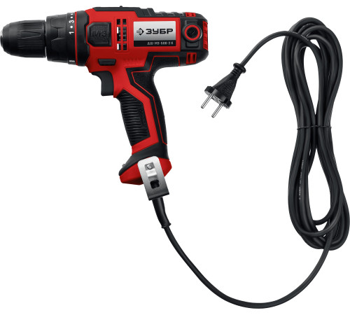 ЗУБР 500 Вт, 45 Н·м, кейс, сетевая дрель-шуруповерт (ДШ-М3-500-2 К) купить  в Сочи