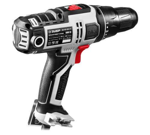 ЗУБР 500 Вт, 45 Н·м, кейс, сетевая дрель-шуруповерт (ДШ-М3-500-2 К) купить  в Сочи