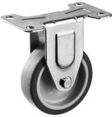 ЗУБР d 75 мм, г/п 60 кг, резина/полипропилен, термопластичное неповоротное колесо, Профессионал (30946-75-F)