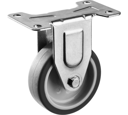 ЗУБР d 75 мм, г/п 60 кг, резина/полипропилен, термопластичное неповоротное колесо, Профессионал (30946-75-F) купить  в Сочи