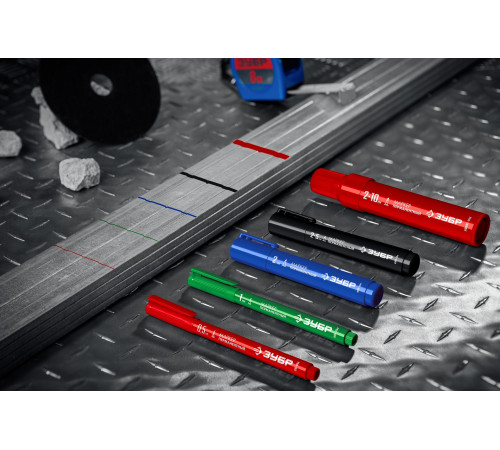 ЗУБР МП-300К красный, 2-5 мм, клиновидный перманентный маркер (06323-3) купить  в Сочи