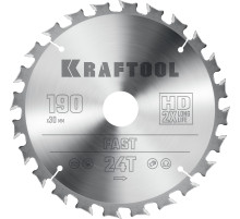 KRAFTOOL Fast, 190 х 30 мм, 24Т, пильный диск по дереву (36950-190-30)