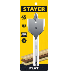 STAYER Flat, 45 x 152 мм, перовое, cверло по дереву (2950-45)