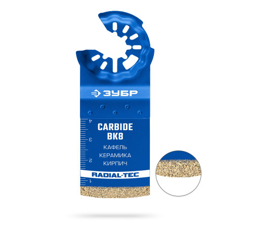 ЗУБР CARBIDE ВК8 Р60, 35x40 мм полотно с твердосплавной крошкой: керамика, кирпич, пенобетон (15577-35-40) для высокопроизводительной обработки керамики, кирпича и пластика