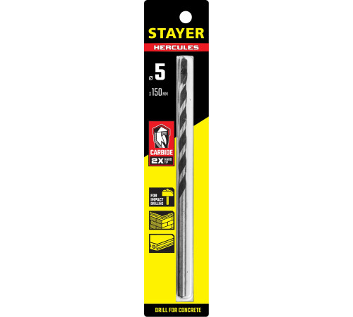 STAYER Hercules, 5 x 150 мм, cверло по бетону, Professional (2915-150-05) купить в Сочи STAYER Hercules, 5 x 150 мм, cверло по бетону, Professional (2915-150-05) купить в Сочи