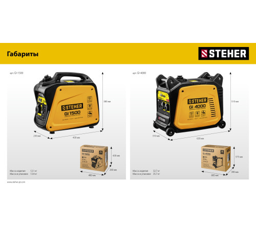 STEHER 3500 Вт, инверторный генератор (GI-4000) купить  в Сочи