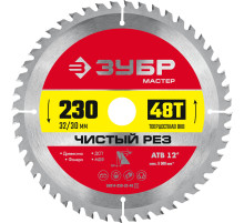 ЗУБР Чистый рез, 230 x 32/30 мм, 48Т, пильный диск по дереву (36914-230-32-48)