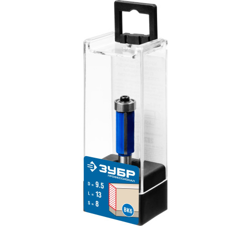 ЗУБР 9.5 x 13 мм, хвостовик 8 мм, фреза кромочная с нижним подшипником, Профессионал (28727-9.5-13) купить  в Сочи