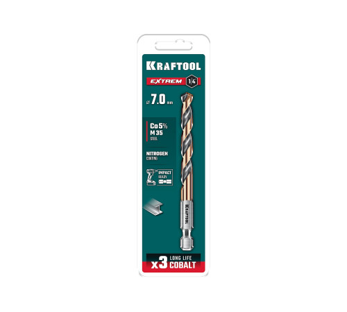 KRAFTOOL НЕХ-1/4″, d 7.0 х 109 мм, сверло по металлу для винтовёртов и шуруповертов IMPACT READY (29652-7) купить в Сочи KRAFTOOL НЕХ-1/4″, d 7.0 х 109 мм, сверло по металлу для винтовёртов и шуруповертов IMPACT READY (29652-7) купить в Сочи