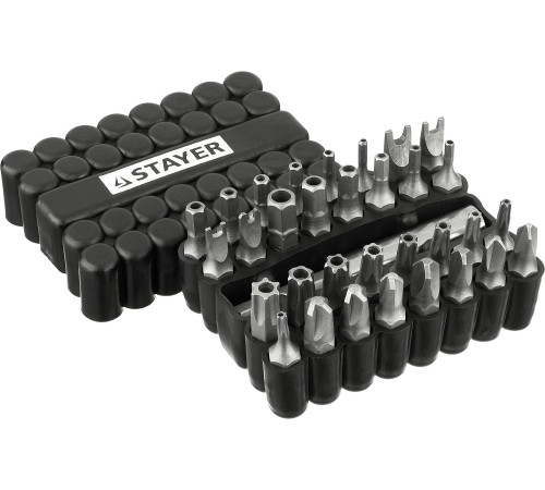 STAYER 33 шт, набор специальных бит с магнитным адаптером (26084-H33) купить  в Сочи STAYER 33 шт, набор специальных бит с магнитным адаптером (26084-H33) купить  в Сочи