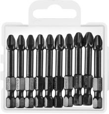 ЗУБР PH3, 10 шт, 50 мм, ударные биты, Профессионал (26021-3-50-S10)