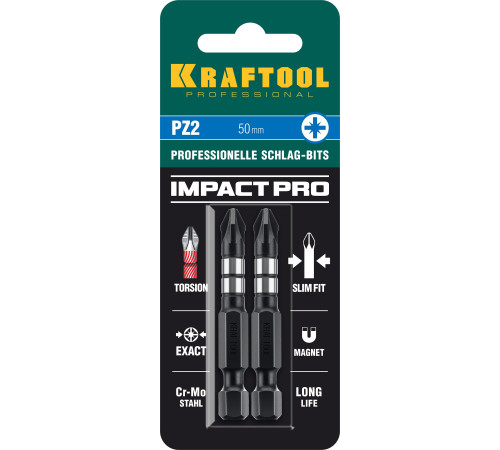 KRAFTOOL Impact PZ 2, 50 мм, 2 шт, ударные биты (26193-2-50-S2) купить  в Сочи
