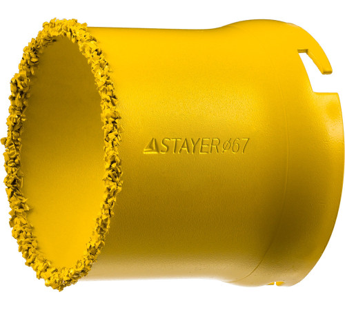 STAYER 67 мм, L 55 мм, карбид вольфрама, кольцевая коронка, Professional (33345-67) купить  в Сочи