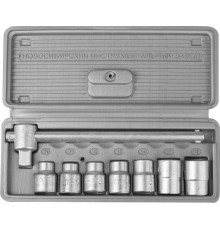 НИЗ Шоферский инструмент №1, 8 предм., 1/2″, набор торцовых головок в пластиковом кейсе (2761-10)