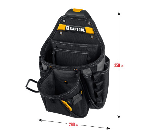 KRAFTOOL KP-27 с быстросъёмным креплением FastClip, 27 карманов и петли, 350 х 260 мм, поясная сумка (38773) купить  в Сочи