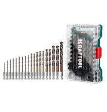 KRAFTOOL НЕХ-1/4″, 19 шт, набор сверл по металлу для винтовёртов и шуруповертов IMPACT READY (29652-H19)