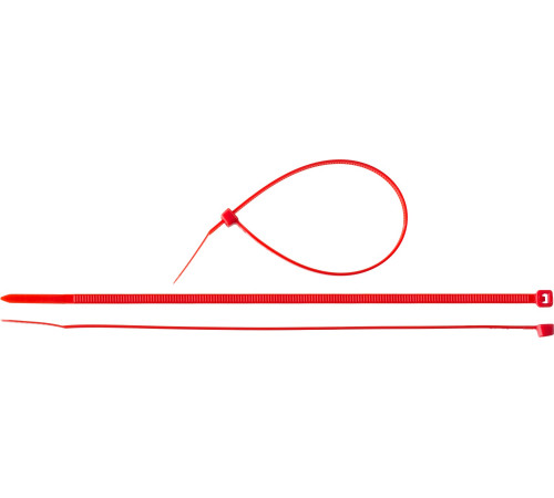 ЗУБР КС-К1, 3.6 x 200 мм, нейлон РА66, 100 шт, красные, кабельные стяжки, Профессионал (309040-36-200) купить  в Сочи