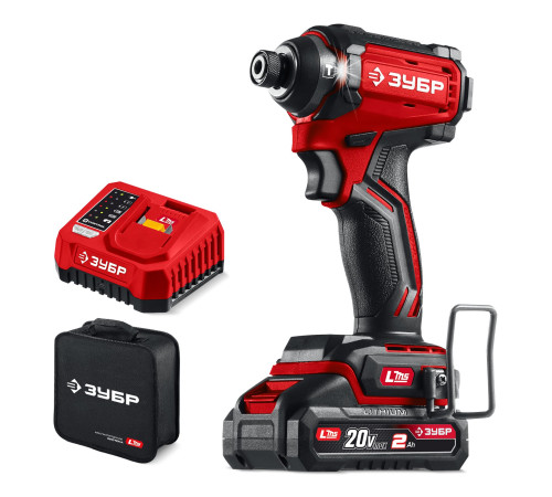 ЗУБР 20 В, 180 Н·м, 1 АКБ LMS (2 А·ч), бесщеточный ударный винтоверт, сумка (ВБУ-180-21) купить  в Сочи