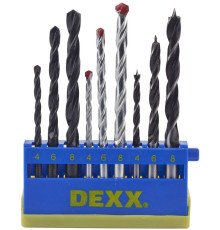 DEXX дерево 4-6-8 мм, металл 4-6-8 мм, бетон 4-6-8 мм, набор комбинированных сверл (2970-H9)
