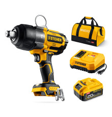 STEHER 20 В, 1000 Н·м, 1 АКБ LMS (4 А·ч), бесщеточный ударный гайковерт, сумка (CWB-1000-41)