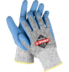 ЗУБР XL, перчатки для защиты от порезов с рельефным латексным покрытием (11277-XL)