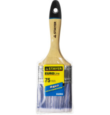 STAYER AQUA, 75 мм, 3″, искусственная щетина, деревянная ручка для воднодисперсионных и акриловых ЛКМ, плоская кисть (01062-075)