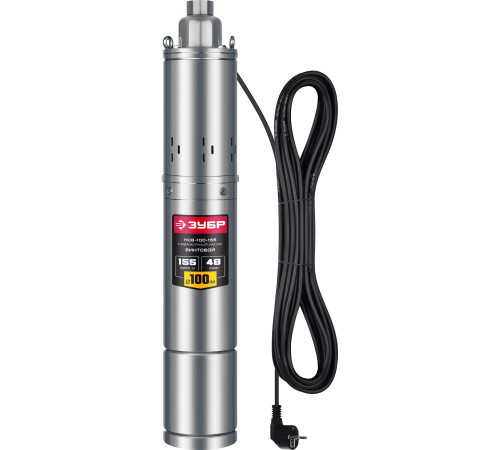 ЗУБР 1300 Вт, 155 м напор, скважинный винтовой насос, корпус из нержавеющей стали (НСВ-100-155) купить  в Сочи