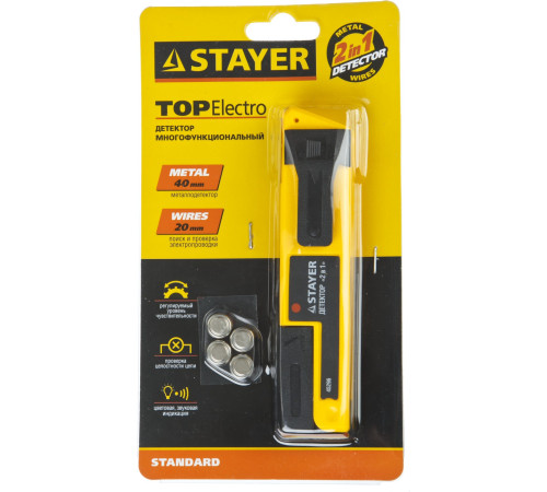 STAYER TOP-Electro, многофункциональный детектор металла и скрытой электропроводки (45296) купить  в Сочи