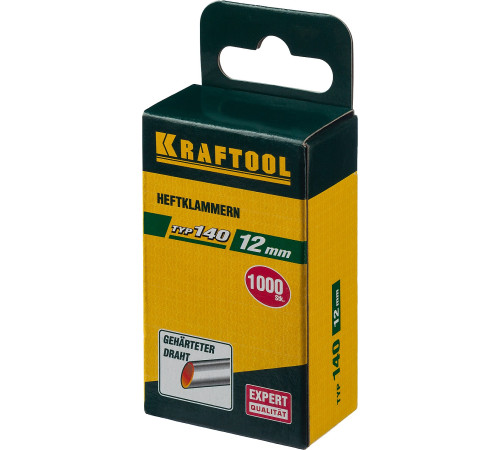KRAFTOOL тип 140 (G/11/57) 12 мм, 1000 шт, калибр 20GA, скобы для степлера (31680-12) купить  в Сочи