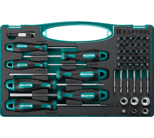 KRAFTOOL X-Drive 50, 50 предм., набор отверток и насадок (25815) купить  в Сочи