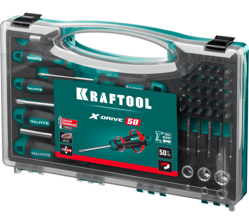 KRAFTOOL X-Drive 50, 50 предм., набор отверток и насадок (25815) купить  в Сочи