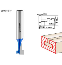 ЗУБР 9.5 x 12 мм, высота 5 мм, фреза пазовая Т-образная №1, Профессионал (28749-9.5-60)