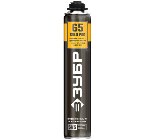 ЗУБР GOLD PRO 65, 850 мл, мелкопористая, c выходом до 65 л, пистолетная, монтажная пена (41157) купить в Сочи ЗУБР GOLD PRO 65, 850 мл, мелкопористая, c выходом до 65 л, пистолетная, монтажная пена (41157) купить в Сочи