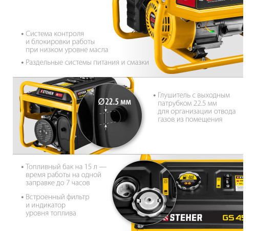 STEHER 3300 Вт, бензиновый генератор (GS-4500) купить в Сочи STEHER 3300 Вт, бензиновый генератор (GS-4500) купить в Сочи