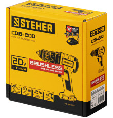 STEHER V1, 20 В, 45 Н·м, без АКБ, бесщеточная дрель-шуруповерт (CDB-200)