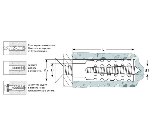 ЗУБР 10 х 60 мм, 80 шт, металлический дюбель для газобетона (302922-10-060) купить  в Сочи
