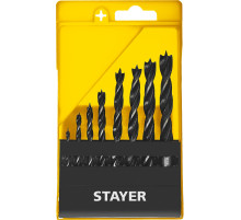 STAYER M-type, 8 шт: 3-4-5-6-7-8-9-10 мм, набор спиральных сверл по дереву (2942-H8)