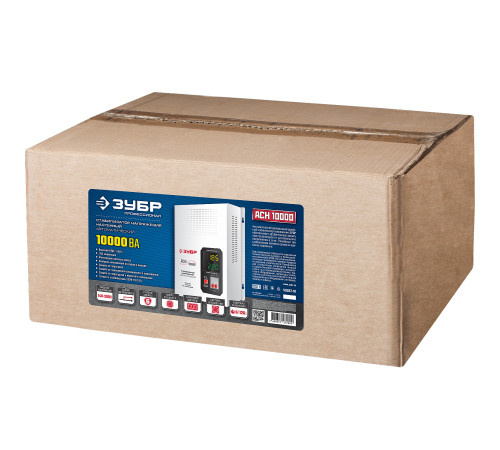 ЗУБР 10000ВА, 10 кВт, автоматический стабилизатор напряжения, Профессионал (59387-10) купить  в Сочи