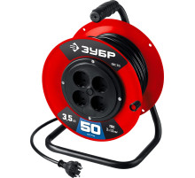 ЗУБР ПВС-215, ПВС, 2 х 1.5 мм2, 50 м, 3500 Вт, силовой удлинитель на катушке (55103-50)