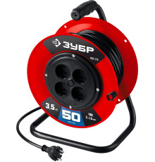 ЗУБР ПВС-215, ПВС, 2 х 1.5 мм2, 50 м, 3500 Вт, силовой удлинитель на катушке (55103-50)