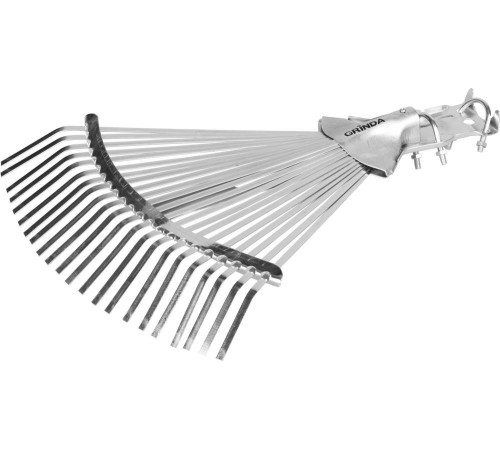 GRINDA GR-44RX, 22 плоских зубца, 300-440 мм ширина, оцинкованная сталь, без черенка, усиленные, регулируемые веерные грабли (421873) купить  в Сочи