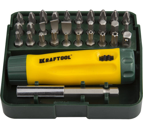 KRAFTOOL Kompakt-32, 32 предм., с насадками, реверсивная отвертка (26142-H32) купить  в Сочи