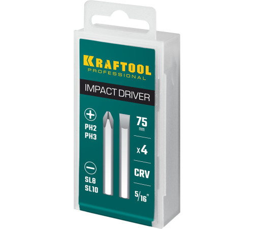 KRAFTOOL 75 мм, 4 шт, набор бит для ударной отвертки (25552) купить в Сочи KRAFTOOL 75 мм, 4 шт, набор бит для ударной отвертки (25552) купить в Сочи