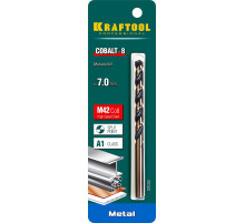KRAFTOOL COBALT-8, 7.0 х 109 мм, сталь М42, HSS-Co(8%), сверло по металлу (29656-7)