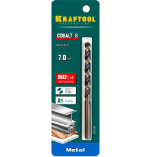 KRAFTOOL COBALT-8, 7.0 х 109 мм, сталь М42, HSS-Co(8%), сверло по металлу (29656-7)