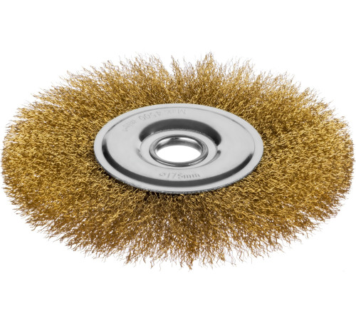 MIRAX 175 мм, витая стальная латунированная проволока 0.3 мм, щетка дисковая для УШМ (35141-175) купить  в Сочи