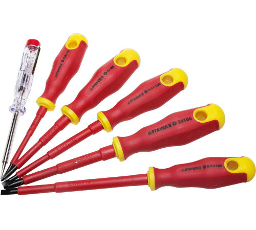 STAYER Electro, 6 предм., набор диэлектрических отверток, Professional (25145-H6) купить в Сочи STAYER Electro, 6 предм., набор диэлектрических отверток, Professional (25145-H6) купить в Сочи